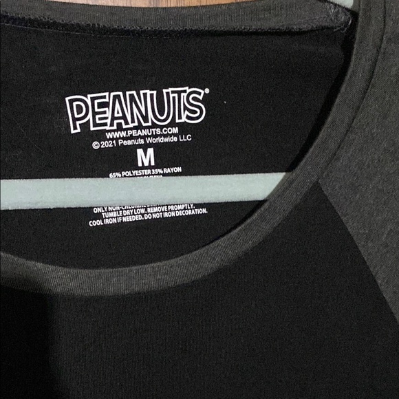 Peanuts Black Long Sleeve Top with Snoopy Graphic - Picture 2 of 4